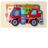 Transportation Stocking Stuffer Wooden Puzzles Kids Toy