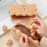 Biscuit Pencil Case Kawaii Pencil Bags Stationery Large Capacity Plush Korean Pen Case Cute Pencil Case