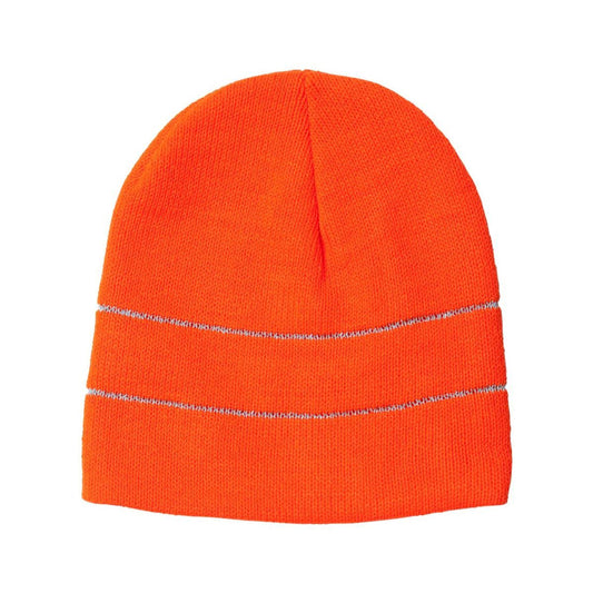 Knit Beanie With Reflective Stripes In Bulk- Assorted
