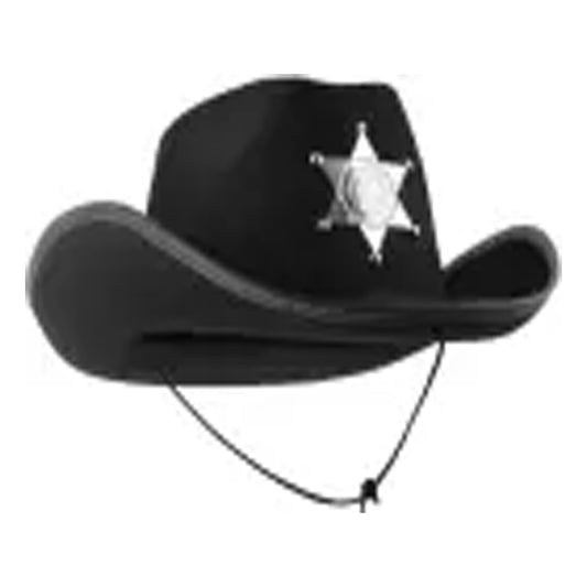 Wholesale Black Cowboy Hat with Badge - Classic and Stylish Western Headwear for Cowboys and Cowgirls MOQ  12