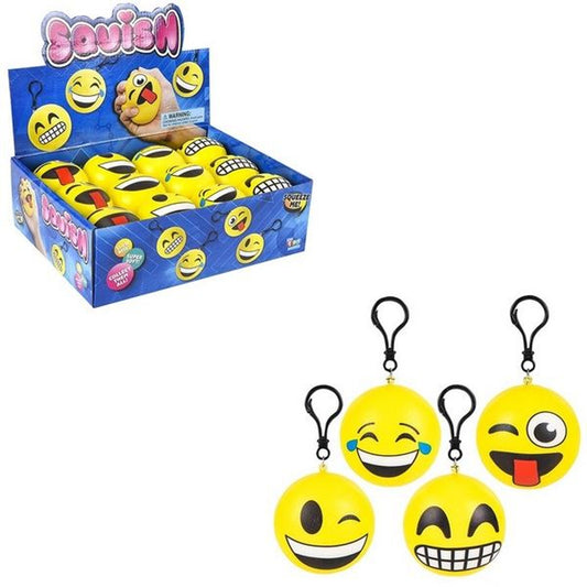 Squish Emoticon Keychains kids Toys In Bulk- Assorted