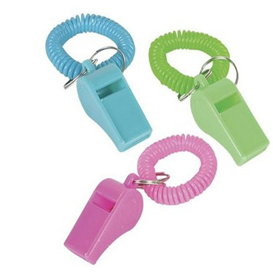 Spiral Whistle  Keychain In Bulk- Assorted
