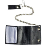Wholesale Multiple Pot Leaves Trifold Leather Stylish Wallets with Chain - For Ladies (Sold by - 6 piece)