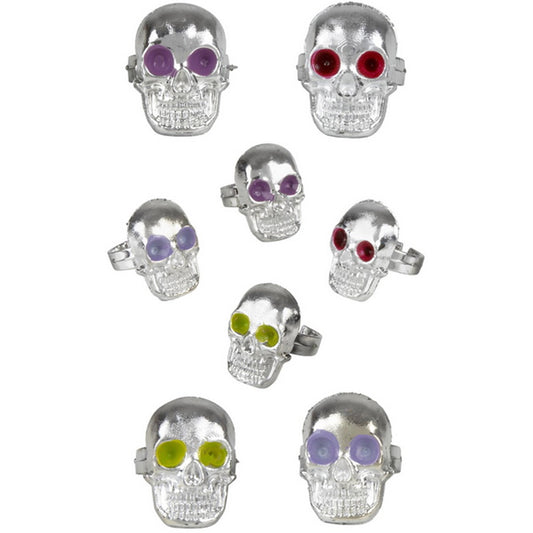 Silver Plastic Skull Ring kids Toys In Bulk- Assorted