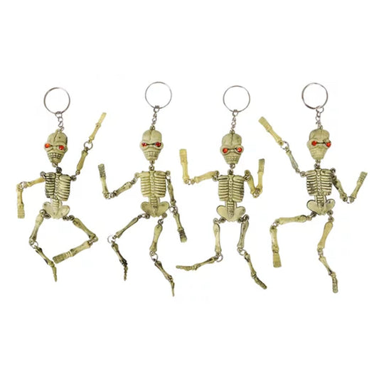 Skeleton With Rhinestone Eyes Keychain In Bulk