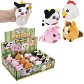 3" Farm Animal Squeezy Bead Plush – Assorted Designs, Soft, Squishy, and Fun