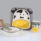 Multicolor & Style Bamboo Tableware Kids Dinning Printed Set Of 5