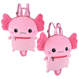 Soft and Fluffy Axolotl Plush Mini Backpack for Kids in Bulk