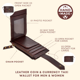 Handmade Man's And Women Leather Wallet For Currency Card Holder