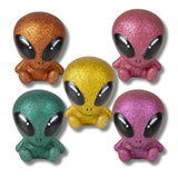 Cute Rubber Glitter Alien Toy For Kids - Assorted