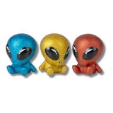 Cute Rubber Glitter Alien Toy For Kids - Assorted