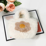 Flower Pointed Faux Fur Mini Tote Bag For Women