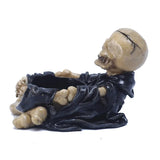 2307BA Mini Cute Skull Candle Holder Ashtray Resin Statue Decoration Ornaments Home Office Desk Decor Gift Halloween Party Dropshipping