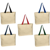 Natural Cotton Canvas Tote Bag In Bulk- Assorted
