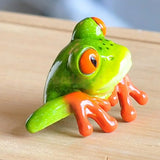 2307BA 3D Frog Funny Car Office Desk Computer Decor Ornaments Miniatures Decorations, Landcrape Bonsai Garden Decor, Xmas Gift