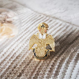 Masonic Lapel Pins Freemasonry Badge Mason Freemason BLM48 double heads eagle size 2.1*3.2cm Gold Plated Brooch Symbol Gift