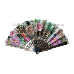 Bulk Flower Design Oriental Hand Fans - Assorted