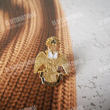 Masonic Lapel Pins Freemasonry Badge Mason Freemason BLM48 double heads eagle size 2.1*3.2cm Gold Plated Brooch Symbol Gift