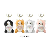 Stuffed Cat Plush Doll Keychains Kids Toy - Assorted