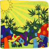 Wholesale Pot Leaf & Mushrooms Field Plush Throw Blanket Large 50x60 Inches ( sold by the piece )