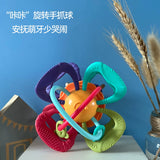 Manhattan Hand Ball Silicone Biteable Baby Toys 0-1 Years Old Baby Teether Molar Rod Grip Rattle 6 Months