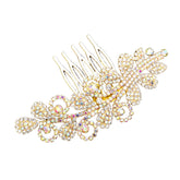 Bridal Rhinestone Flower Leaf Style Hair Clip