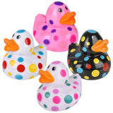 Polka Dot Patterned Rubber Ducky Kids Toy - Assorted