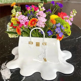 0907BA high quality silver Resin Flowers Vase Bag Home Decor aesthetic room decor Wedding desk Ornament Living Room Big Bag Vase Luxury