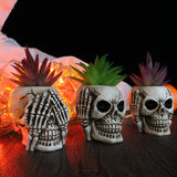 2307BA Creative Ghost Skull for Flower Pot /Pen Holder/Placement Office Desk Balcony Ornament Home Decorations Halloween Decoration