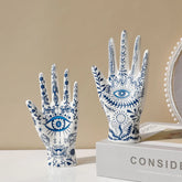 0407BA Devil's Eye of Fatima Jewelry Display Holde Ceramic Mannequin Hand Stand Designed for Necklaces, Bracelets, Rings