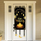 1607BA Eid Mubarak Decoration 2024 Hanging Flag Ramadan For Home Door Islamic Muslim Party Decor Ramadan Kareem Banner Eid Al-Fitr Gift