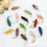 1109BA Natural Boutique Crystal Stone Gravel Lucky Koi Fish Figurine Resin Mini Quartz Fancy Carp Statue Home Decor Desk Ornament Gift