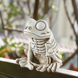 2307BA Frog Halloween Decor Model Frog Skeleton Sculpture Frog Skeleton Prop Skeleton For Home Living Room Bedroom Desk Top Party