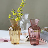 Modern Minimalist New Glass Jar Shaped Vase With Hydroponic Stripes French Artistic And Creative Home Decoration Ornaments