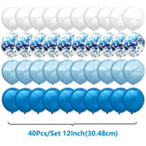 Mix Blue Rose Gold Confetti Latex Balloon For Decor