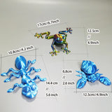 0709BA 3D Printed Toys Articulated Toy Frog Ant Crab 3D Design Desk Figurines For Kids Adults Christmas Halloween Thanksgiving gifts