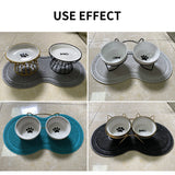 2808GP Pet dogs and cats feeding and drinking mats pure paw fish bone pattern dishes non-slip placemats easy to clean cushions