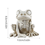 2307BA Frog Halloween Decor Model Frog Skeleton Sculpture Frog Skeleton Prop Skeleton For Home Living Room Bedroom Desk Top Party