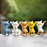 0907BA Kawaii Cats Pen Holder Funny Cat Doll Tabletop Figurines Plastic Crafts Earphone Holder For Office Home Decoration Accessories
