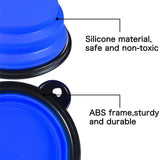 2307GP 1000ML Silicone Dog Feeder Bowl With Carabiner Folding Cat Bowl Travel Dog Feeding Supplies Food Water Container Pet Accessories