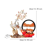 1109BA Moving Sand Art Picture Decor Deer Sculpture Modern for Bar Bookshelves Desk