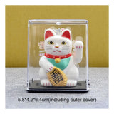 Solar Powered Maneki Neko Lucky Cat Welcoming Chinese Lucky Cat Waving Hand Beckoning Fortune Cat Figurines For Home Decor