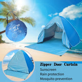 Automatic Instant Pop Up Tent Potable Beach Tent Outdoor Waterproof UV Protection Camping Fishing Tent(With door curtain)