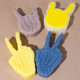 0709BA Skeleton Scissor Hand Candle Mould Rock Gestures Soap Resin Plaster Silicone Mold Chocolate Ice Making Set Halloween Party Decor
