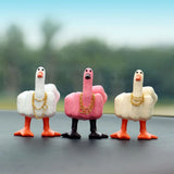 0907BA Middle Finger Duck Decorative Figurine Resin Tabletop Duck Ornament 7.5cm Mini Duck Decor for Home Garden Desk Decoration