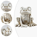 2307BA Frog Halloween Decor Model Frog Skeleton Sculpture Frog Skeleton Prop Skeleton For Home Living Room Bedroom Desk Top Party