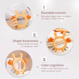 2808TA 1pc Baby Crab Teether Silicone Toys for Baby care Utensils 0 12 months Dental Care Silicone Rattle Toys Chewing Gum Baby Gifts