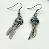 Wholesale Silver Turquoise Color Bear Claw Earrings Hypoallergenic Dangle Earrings