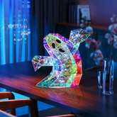 0709BA Cute Ghost Art Statue Rainbow Prism Ghost Desk Statue Halloween Theme Colored Figure Decor For Spooky Atmosphere Layout Props