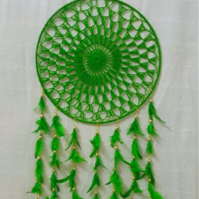 Green Dream Catcher Feathers Capture Dreams and Embrace Nature's Serenity Size: 30*12 inches
